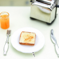 Dolllland Mini cuisine bricolage modèle alimentaire jouet Miniature pain Toast Maker pour maison de poupée métal Miniature jouet