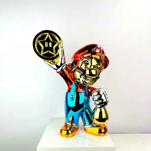 Modelo de <span class=keywords><strong>Mario</strong></span> <span class=keywords><strong>Bros</strong></span> Rojo de 40CM con Recubrimiento Cromado Brillante para Arte, Escultura de Resina/Fibra de Vidrio Pintada a Mano - Product Image 1