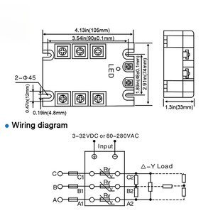 Relais de démarrage triphasé 3-32VDC vers 24-480V, SSR 40A-120A 150A 200A, régulateur de tension 480V, relais à semi-conducteurs DC vers AC - Product Image 3