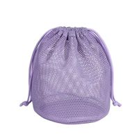 Sac de maquillage moderne et minimaliste avec cordon de serrage, pochette en maille portable, sac de rangement drainant, trousse de toilette de voyage, sac de natation et de douche