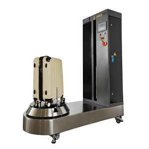 Goldtec <span class=keywords><strong>Film</strong></span> aeroporto porta bagagli avvolgitrice completamente automatica macchina imballatrice bagagli con pellicola estensibile - Product Image 4