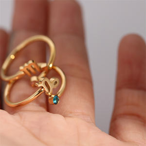 Ne se fanent jamais signe d'<span class=keywords><strong>horoscope</strong></span> bijoux 18 plaqué or acier inoxydable style ouvert pierre de naissance pavé 12 signe du zodiaque anneau en gros - Product Image 6