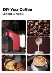 Máy pha cà phê Espresso tự động bằng viên nang điện 3 trong 1, 20 Bar, đa chức năng, dùng cho gia đình - Product Image 2