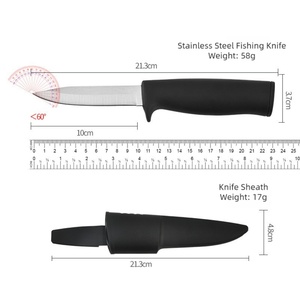 มีดพกพาสำหรับตกปลาและตั้งแคมป์ สแตนเลส 3CR13 ปลายหยดน้ำ ความหนา 1.5 มม. ด้ามพลาสติก OEM EDC DIY อุตสาหกรรม - Product Image 3