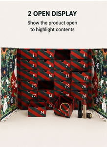 Wholesale Christmas Advent Calendar <b>Box</b> Book Shape Rigid Cardboard <b>Empty</b> Mystery Blind <b>Box</b> with Reindeer <b>for</b> Surprise <b>Gift</b> - Product Image 2