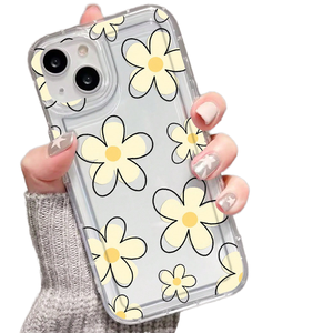 Nuova <span class=keywords><strong>Cover</strong></span> Trasparente in TPU con Stampa Floreale <span class=keywords><strong>Gialla</strong></span> per <span class=keywords><strong>iPhone</strong></span> X, XR, XS, <span class=keywords><strong>11</strong></span>, 12, 13, 14, 15, 16 <span class=keywords><strong>Pro</strong></span> Max Plus - Product Image 1