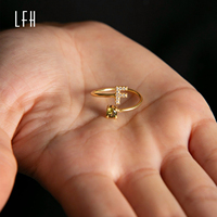 Bijoux de lettre initiale en or 18 carats véritable Bague de naissance CZ délicate Bague de mois de naissance Bague personnalisée en or véritable 18 carats