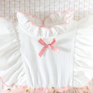 Abito estivo da ragazza a maniche corte con maniche a volant, inserti in rete e ricami, stile principessa - Product Image 3
