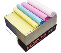 NCR Papier d'ordinateur à alimentation continue 2 plis, 1000 pièces de papier autocopiant pour imprimante à points, blanc/rose