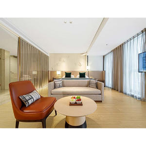 Meubles commerciaux, ensembles de chambre à coucher pour hôtel 5 étoiles, appartement, cadre de lit en bois moderne avec tête de lit et table de chevet pour l'hôtellerie - Product Image 5