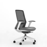 Chaise de bureau ergonomique à dossier moyen, chaise en maille confortable, chaise en tissu réglable en hauteur, chaise de salle de réunion, mobilier de bureau