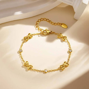 Bracelets et Joncs en Acier Inoxydable 316L Anti-ternissement, Plaqué Or PVD 14k 18k, Bijoux pour Bébés Filles et Enfants - Product Image 2