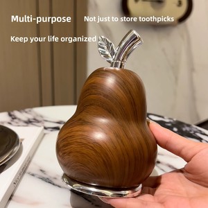 Caja de Almacenamiento de Palillos y Hilo Dental de Plástico de Alta Gama, Estilo Madera, Nuevo Diseño, Lujosa, para el Hogar, con Aspecto Elegante - Product Image 4