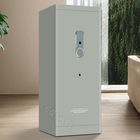 CEQSAFE Coffre-fort intelligent numérique électronique tout acier pour la maison et le bureau avec empreinte digitale et mot de passe, grande boîte de rangement antivol