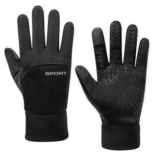 Gants de motocross thermiques d'hiver personnalisables avec logo, imperméables, antidérapants, compatibles écran tactile, chauds, pour moto, cyclisme, extérieur, demi-doigts, avec crochet - Product Image 1
