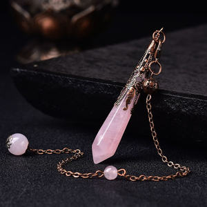 Ciondolo Naturale in Quarzo Rosa per Meditazione, Cristallo Curativo, Torre di Ametista per Yoga, Pendolo da Regalo - Product Image 3