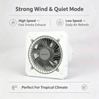 Ventilateur d'extraction de fumée électrique industriel pour la maison, les restaurants, les cuisines, montage mural, axial, en fonte, avec roulement à billes, 220-240V, OEM