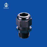 Conector de Cable KSS Impermeable y Resistente al Polvo, NPT 34, Nylon Negro Ignífugo para Aplicaciones de Bajo Voltaje