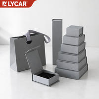 Boîte cadeau rigide de luxe LYCAR avec logo estampé or, fermeture magnétique, style livre, emballage personnalisé à rabat pour produits de beauté, bijoux, bougies, portefeuilles