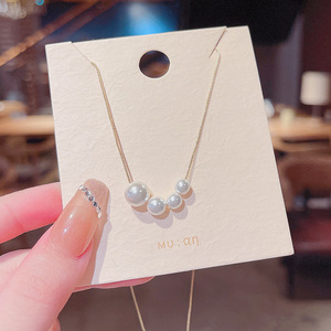 סגנון יפני וקוריאנית פשוט משובח פנינה אלגנטי תכשיטים שרשראות לנשים - Product Image 2
