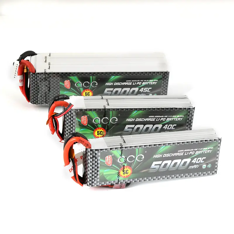 ACE High Discharge Li-po 2S 7.4V 40C 5000Mah 3S 6S 11.1V 22.2V 45C Lipo Battery For RC Helicopter Car Boat
