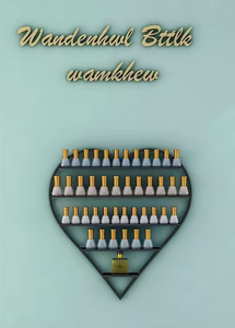 Nail art stand wall-mounted featuring a trendy <b>heart</b>-<b>shaped</b> nail polish glue display rack with multiple layers for wall storage - Product Image 5