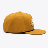 Casquette de camping 5 panneaux ajustable en 100 % laine, imprimée sérigraphiée avec logo personnalisé, boucle plate argentée/cuivrée, pour toutes les saisons, vente en gros