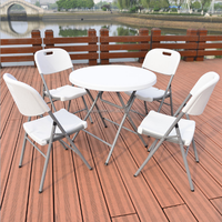Ensemble de table à manger ronde pliable en plastique de luxe moderne pour appartement, salle de bain, usage domestique