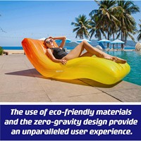 Chaise longue gonflable en PVC écologique personnalisée en usine NIZHEN marque piscine d'été dossier d'eau adulte personne seule