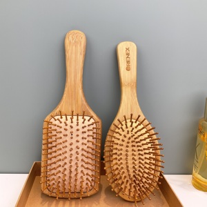 2025 Tùy Chỉnh Tự Nhiên Bằng Gỗ Tre Mái Chèo Túi Khí Tóc Bàn Chải Tre Lông Detangling Bàn Chải Tóc Cho Massage Da Đầ<span class=keywords><strong>u</strong></span> Không Khí Túi Lược - Product Image 2