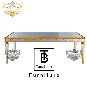 <span class=keywords><strong>Dubai</strong></span> Eventos Espejo Cristal Superior Oro Rosa Acero Inoxidable Fiesta Boda Mesa - Product Image 5