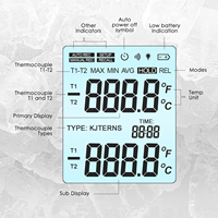 Thermomètre à thermocouple double canal type K/J/T/E/R/S/N |   Testeur de température avec 2 sondes à pince et 2 sondes filaires pour l'industrie et le laboratoire