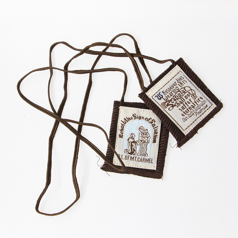 Pendentif Scapulaire Catholique Traditionnel - Taille 5x4 Cm, Brun, Neuf Avec étiquettes
