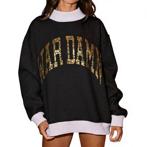 <b>Top</b> Quality Heavyweight Autumn/Winter Custom Printed Polyester/Cotton Oversized Mock Neck Sweatshirt for Women`s - Product Image 1