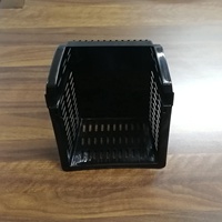 Panier carré empilable en plastique PP recyclable, design découpé, lavable, options multicolores pour la vaisselle, les ustensiles de cuisine et l'usage domestique