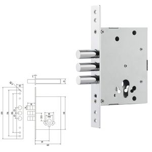 BBDHOMEロシア市場鉄製装甲ドア60mmバックセット盗難防止ほぞ穴ドアロックボディ - Product Image 3
