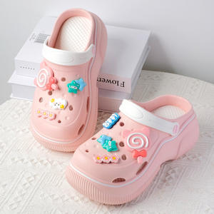 Zuecos de Plataforma Rosas para <span class=keywords><strong>Mujer</strong></span>, Sandalias de Playa Antideslizantes con Decoración de Caramelos, Tacón de 3 cm, para las Cuatro Estaciones - Product Image 1