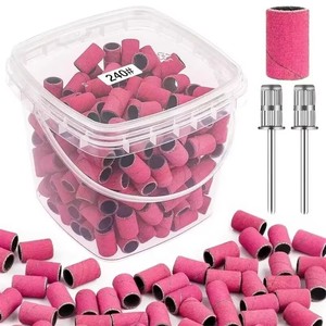Bandas de lijado para decoración de uñas, grano 80, 120, 180, 240, con 2 brocas para uñas, accesorios para manicura y pedicura - Product Image 6