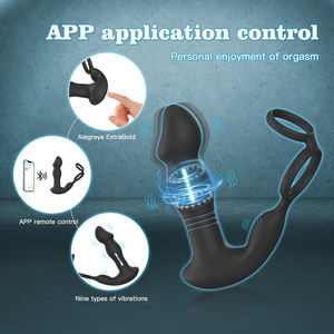 Vibratore Anale 2 <span class=keywords><strong>in</strong></span> 1 <span class=keywords><strong>in</strong></span> Silicone con Controllo APP e Anello Penieno, Giocattolo Sessuale Wireless per Massaggiatore Maschile - Product Image 4
