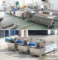 Ligne de lavage personnalisable pour fruits et légumes, 0,5-3 tonnes/h, solution de nettoyage entièrement automatique pour usine de transformation alimentaire