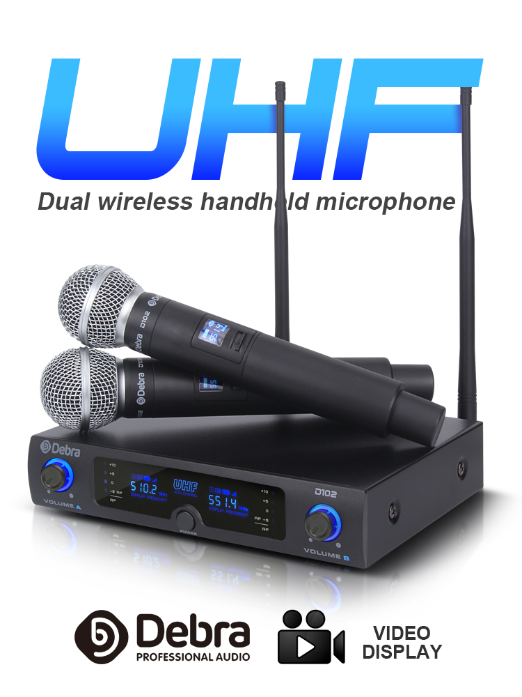 Microfono Senza Fili D Debra UBR-102 Doppio - Portata 80m, Anti-Rumore, Per Karaoke E Eventi - Foto 7