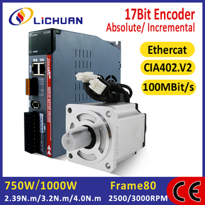 Ethercat baru 2500/3000RPM 4.5A/5.8A/4.6A AC Motor Servo dan Driver 750W 1000W 2.39/<span class=keywords><strong>3.2</strong></span>/4N.m AC Driver Servo Kit Motor untuk CNC - Product Image 2