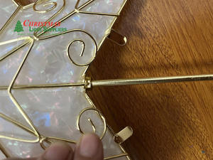 Звездная Рождественская елка Топпер с двойным наконечником выглядит как Capiz, звезда, освещенная металлическая елка, верхняя часть с рождественскими огнями - Product Image 3