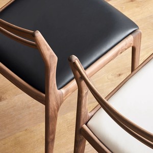 Sillas Tapizadas Modernas para Comedor, Muebles Nórdicos, Silla de Mimbre para Restaurante, Cafetería, Silla de Comedor de Madera Maciza de Cerezo - Product Image 4