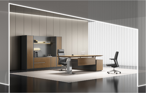 Mesa <span class=keywords><strong>de</strong></span> <span class=keywords><strong>Oficina</strong></span> Ejecutiva Moderna con Diseño Ecológico, Almacenamiento y Construcción Duradera para <span class=keywords><strong>Trabajo</strong></span> Híbrido y Reuniones Virtuales - Product Image 2