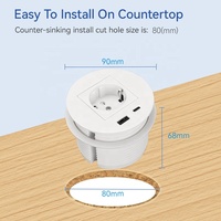 Bureau intelligent prise UE bureau intégré alimentation CA œillets bureau encastré et canapé œillets ronds avec charge USB