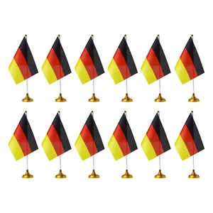 Commercio all'ingrosso paese nazionale piccola bandiera da scrivania tedesca bandiera personalizzata germania tavolo ufficio bandiera con Base basamento decorazioni