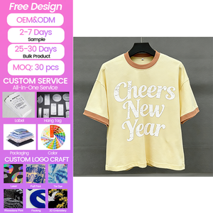 T-shirts en coton personnalisés pour hommes, collection Printemps 2026, avec impression sérigraphiée, coupe ample, <span class=keywords><strong>anti</strong></span>-boulochage, couleurs inaltérables et confortables, vente en gros - Product Image 1