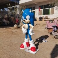 Statue Moderne en Résine de Personnage de Dessin Animé, Sculpture de Sonic Taille Réelle, Écureuil Bleu