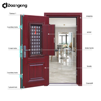 Portes de sécurité modernes en acier anti-effraction avec grille ventilée et moustiquaire pour entrée de villa et climat tropical